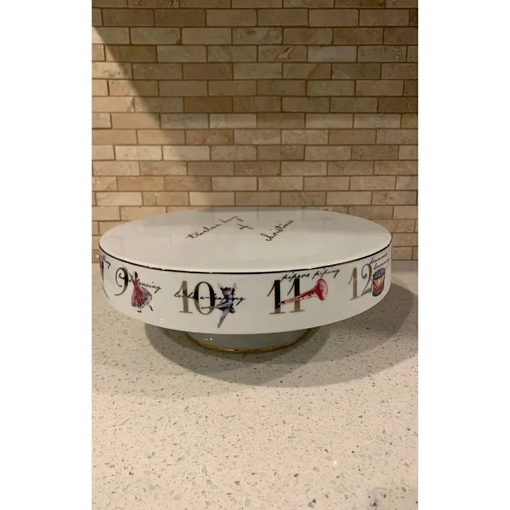 12‎ Days of Christmas Pedestal Porcelain Stand
